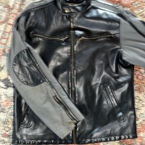 Machine faux leather moto jacket large